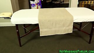 Hot asian masseuse sucks