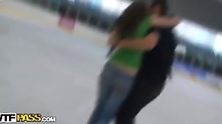 Long haired curly hot chick skates and dreams about tough fuck
